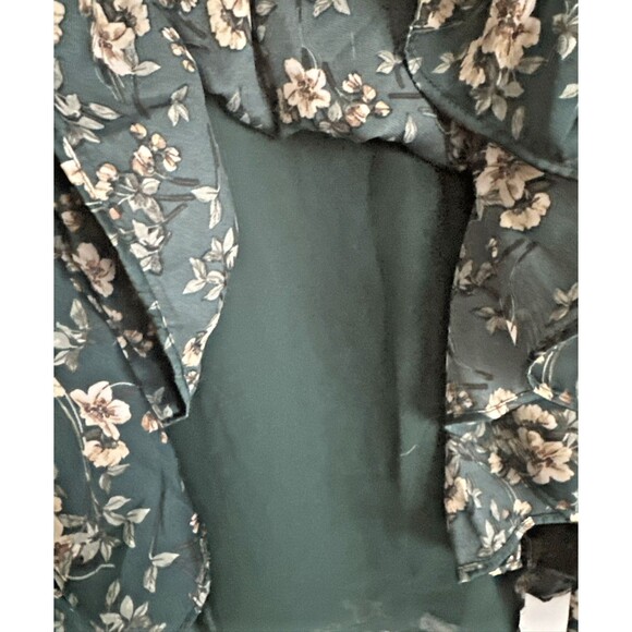 Vince Camuto Women's Plus Size Floral-Print Baby doll Dress Deep Forest Green 1X - Picture 9 of 11